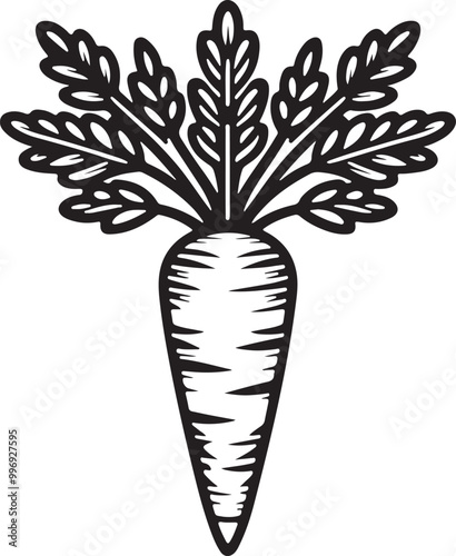 carrot icon silhouette vector art illustration
