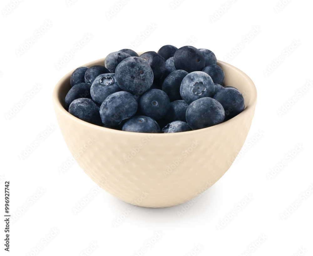 Bowl with fresh blueberry isolated on white background Bowl with fresh blueberry isolated on white background