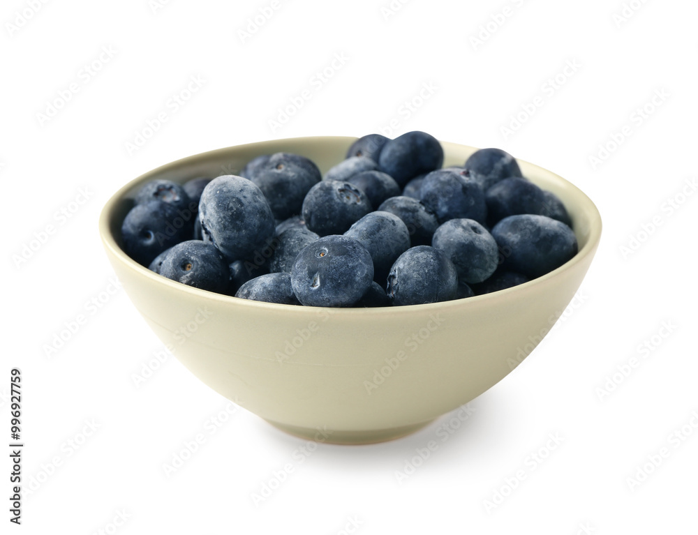 Bowl with fresh blueberry isolated on white background Bowl with fresh blueberry isolated on white background