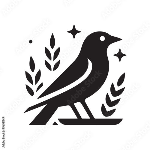 Stylish Jackdaw Silhouette Vectors: Ideal for Creative Design Projects