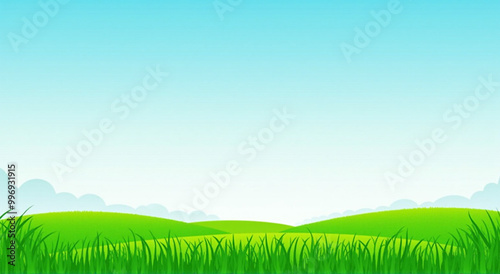 green field and blue sky