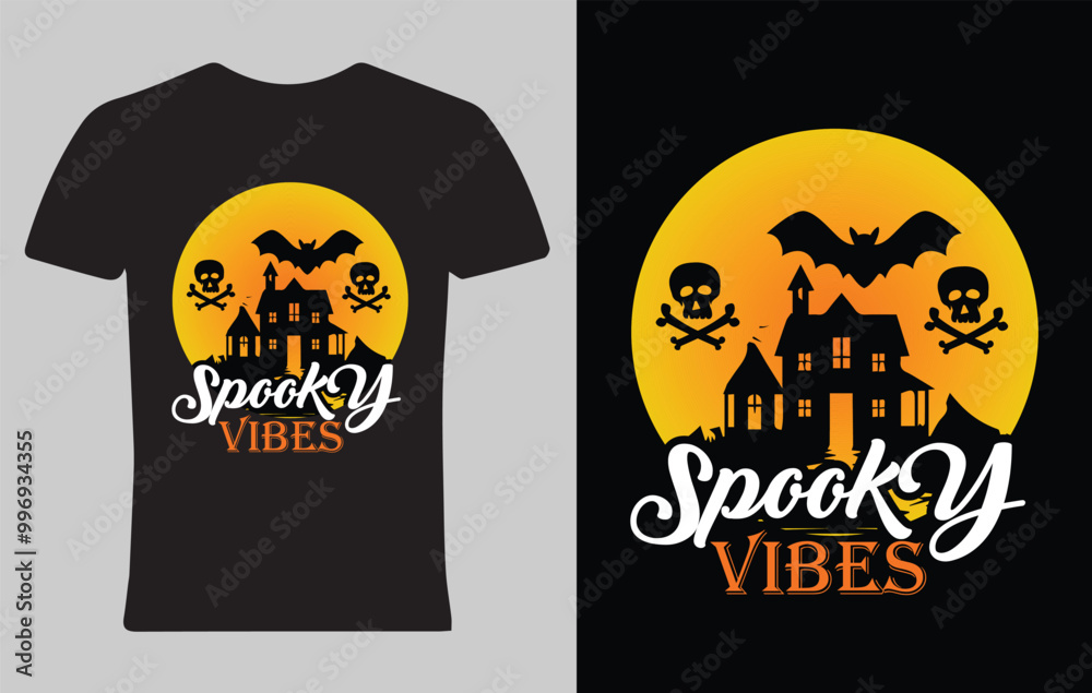 Happy Halloween Spooky Vibe T shirt design Happy Halloween Spooky Vibe T shirt design