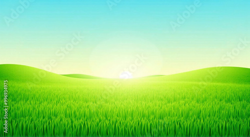 green field and blue sky