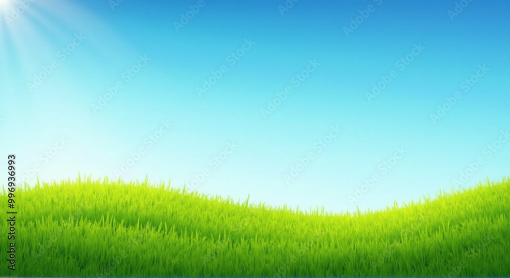 green grass and blue sky