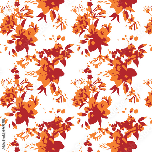 Wallpaper Mural Flowers seamless pattern. vector illustration. Abstract flowers, floral vector with leaves Torontodigital.ca