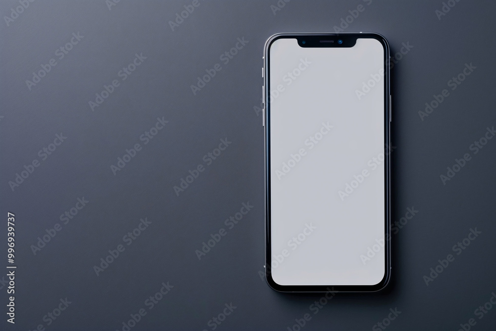 Studio Shot of Smartphone with Blank White Screen on Dark Background Studio Shot of Smartphone with Blank White Screen on Dark Background