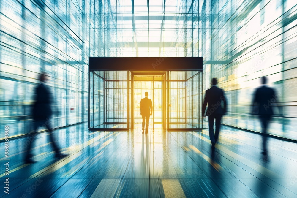Business people walking in a modern office building abstract photo of coworking and collaboration Business people walking in a modern office building abstract photo of coworking and collaboration