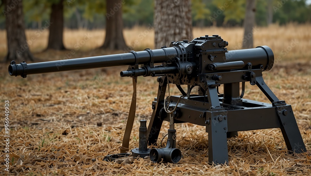 Historic water-cooled machine gun used in war reenactments. Historic water-cooled machine gun used in war reenactments.