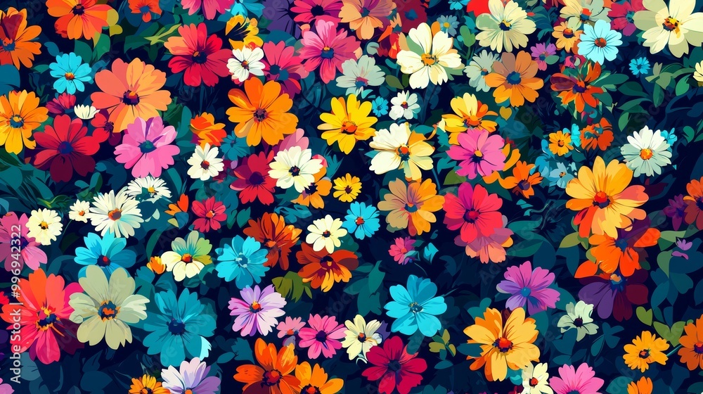 Colored pastel flat design of a flower top view Colored pastel flat design of a flower top view