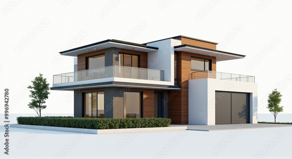 modern house with balcony and windows modern house with balcony and windows
