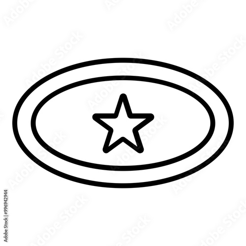 Badge design with an ellipse shape and a star