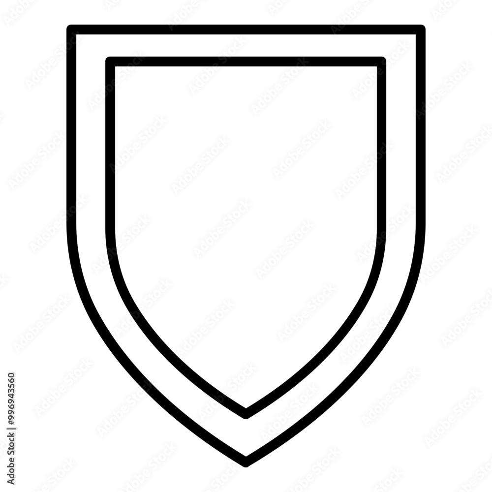 Shield badge outline style icon. Simple award symbol vector illustration. Shield badge outline style icon. Simple award symbol vector illustration.