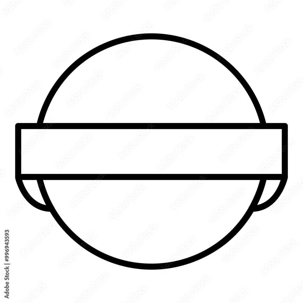 Circle ribbon badge outline style icon. Simple award symbol vector illustration. Circle ribbon badge outline style icon. Simple award symbol vector illustration.