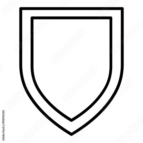 Shield badge outline style icon. Simple award symbol vector illustration.