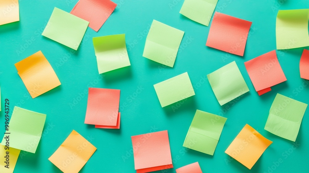 A colorful sticky note on an office board illustrates a user experience design brainstorming concept for a business strategy A colorful sticky note on an office board illustrates a user experience design brainstorming concept for a business strategy