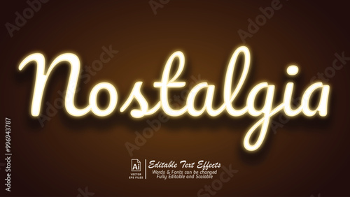 Simple neon style editable text effects, scalable transform