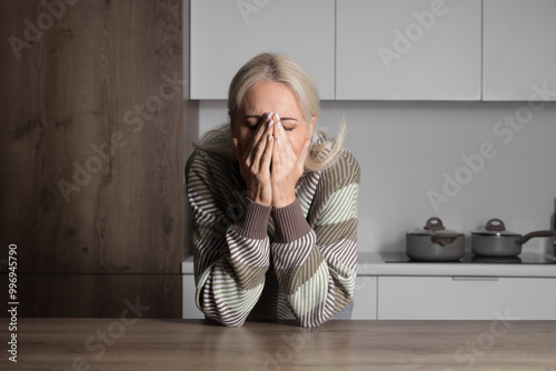 Mature woman having panic a...