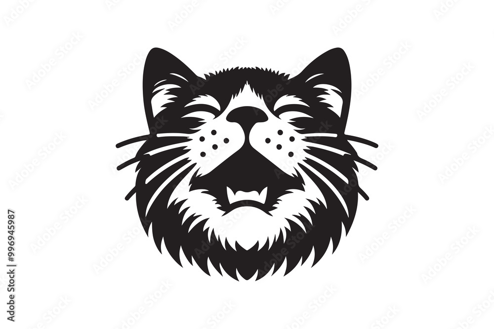 Fototapeta premium Cat mouth vector and silhouette