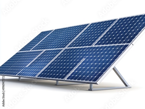 Isolated solar panel on white or transparent background