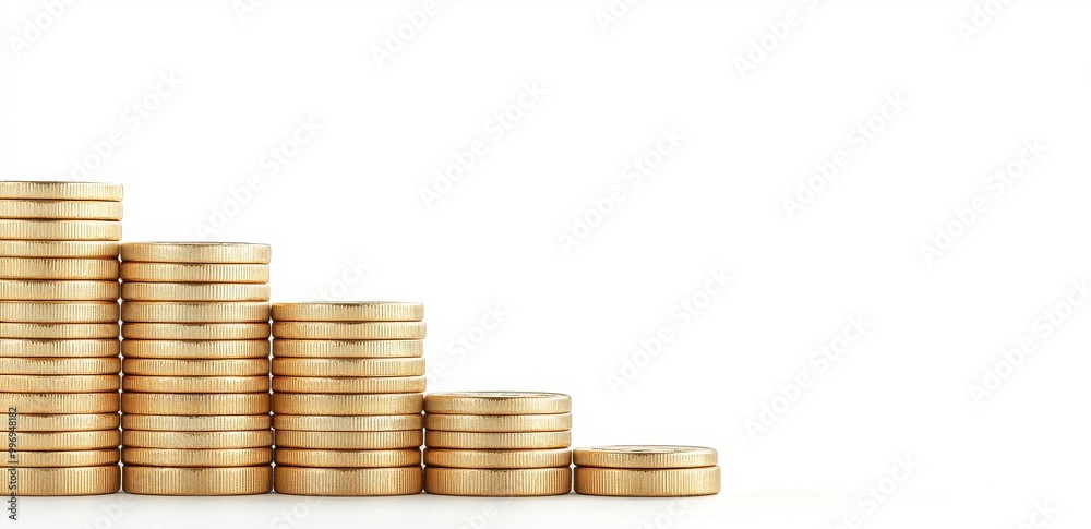 An isolated pile of gold coins against a transparent background. A banking and financial concept. An isolated pile of gold coins against a transparent background. A banking and financial concept.