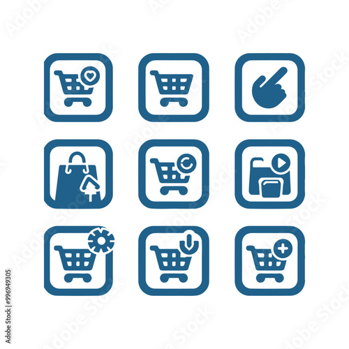 a collection of shopping cart icon set Vector illustration