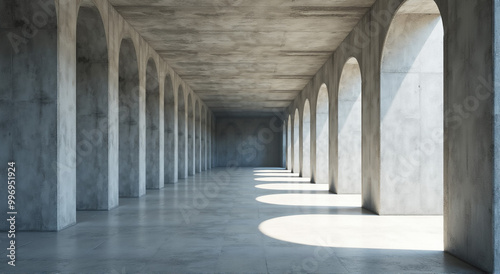 corridor with columns and arches