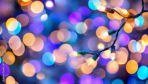 A blur light overlay lens flare filter defocused sparkles festive glean leak bokeh rainbow orange red blue green color rays glow on a dark night abstract background photo