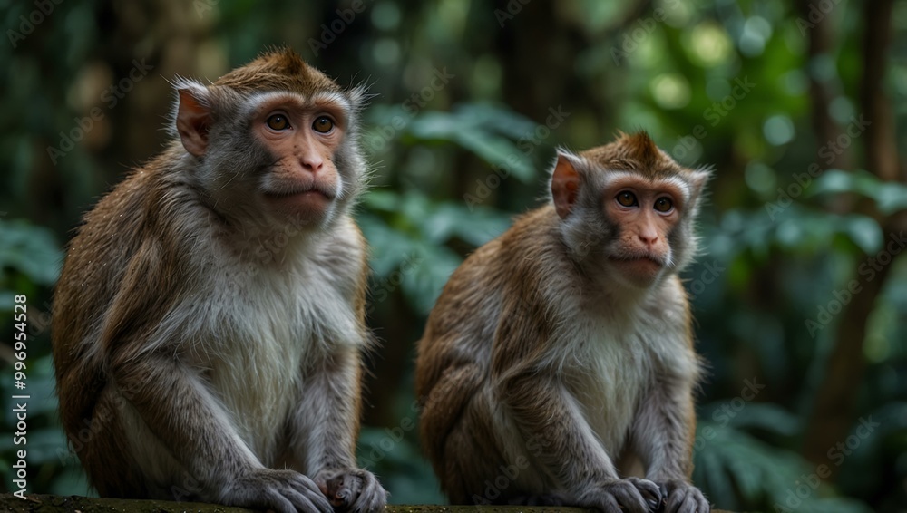 Long-tailed macaques in Ubud’s Sacred Monkey Forest. Long-tailed macaques in Ubud’s Sacred Monkey Forest.