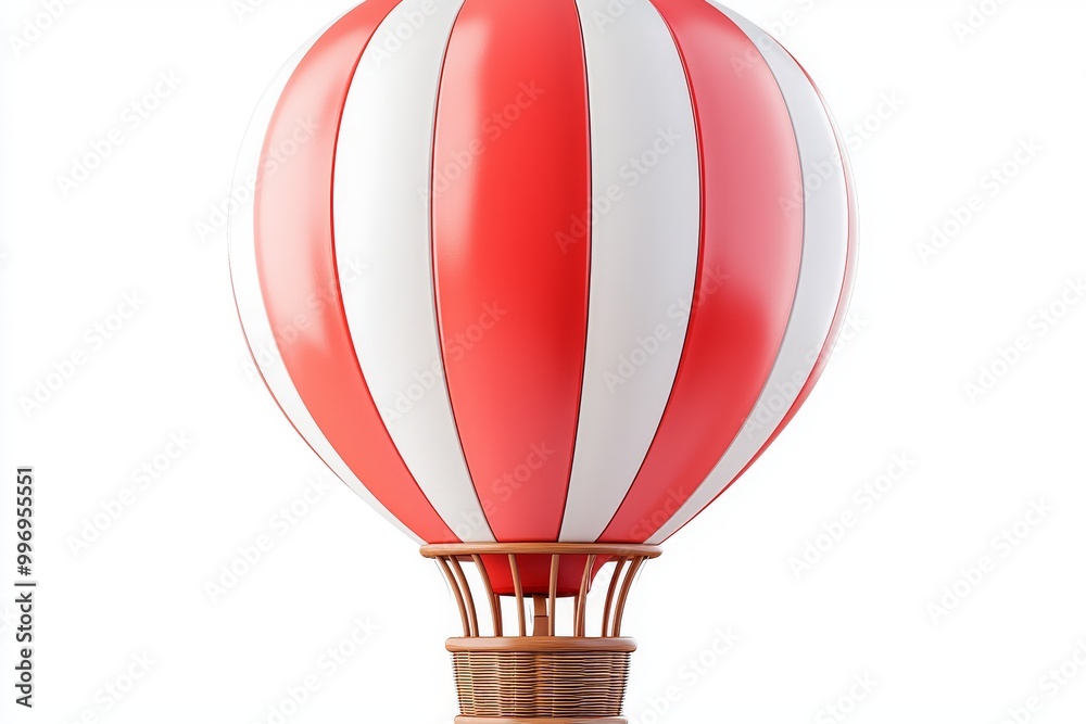 Fototapeta premium This vibrant hot-air balloon is isolated on a transparent background, perfect for use in creative design projects and travel-themed visual content