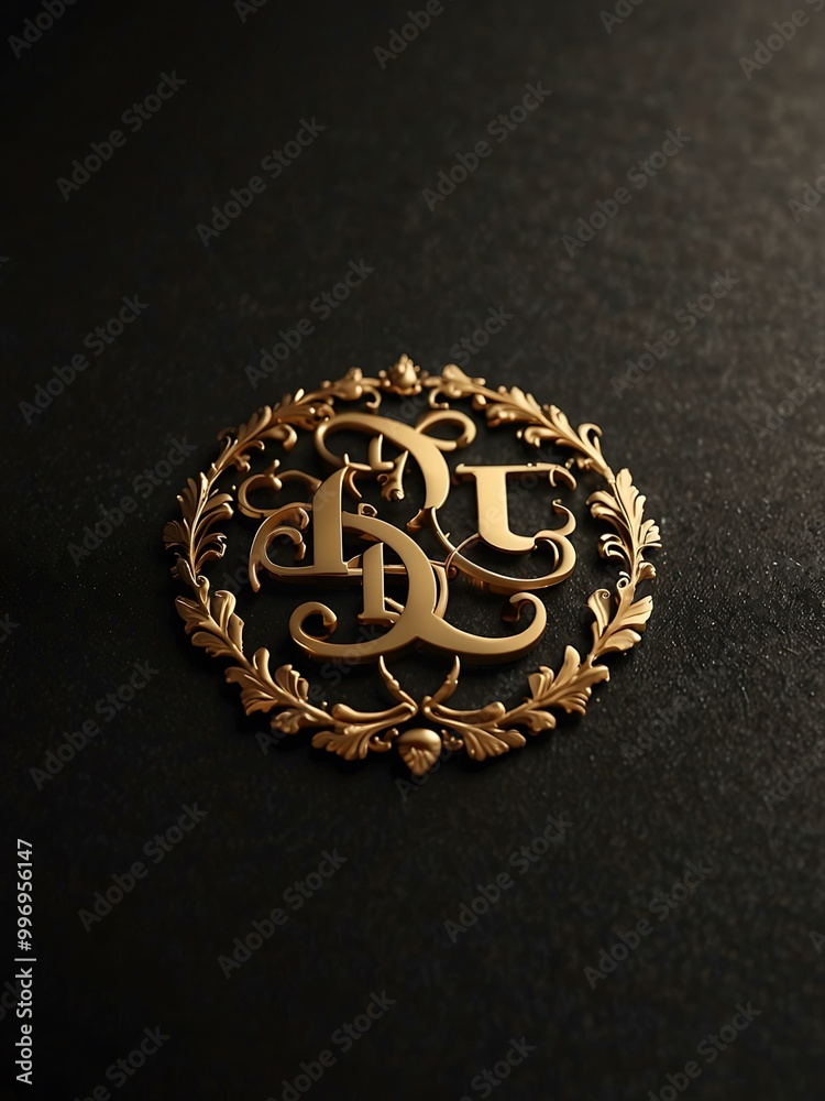 Luxury brand logo in gold lettering. Luxury brand logo in gold lettering.