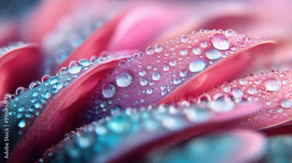 This image captures dewy water droplets resting on colorful petals, evoking a sense of freshness and natural beauty, with a touch of soft, delicate charm. This image captures dewy water droplets resting on colorful petals, evoking a sense of freshness and natural beauty, with a touch of soft, delicate charm.