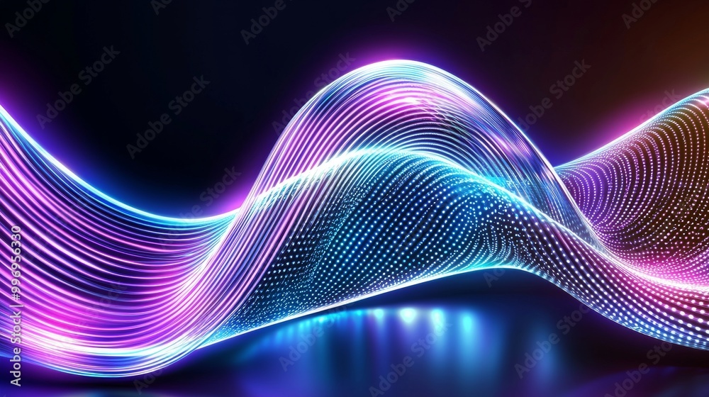 Modern abstract high-speed light trails with a futuristic technology pattern for banners and posters Modern abstract high-speed light trails with a futuristic technology pattern for banners and posters