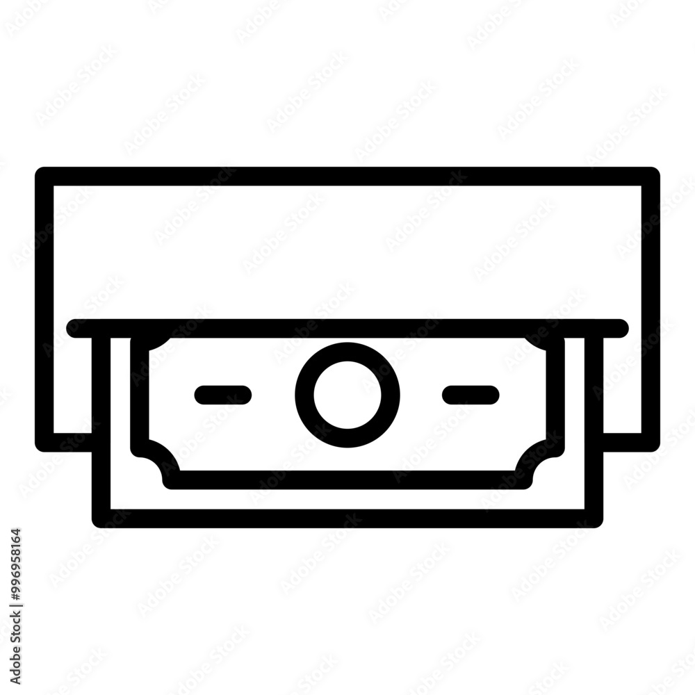 Obraz premium Money Cashout Outline Icon Style. Simple Finance Vector Illustration