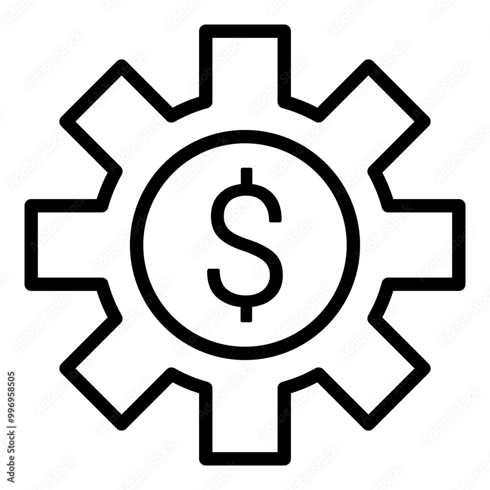 Settings Price Outline Icon Style. Simple Finance Vector Illustration Settings Price Outline Icon Style. Simple Finance Vector Illustration