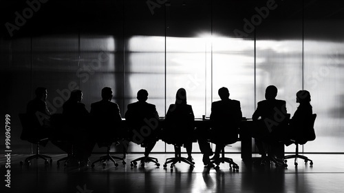 Group of diverse office workers brainstorming ideas around a table, copy space 