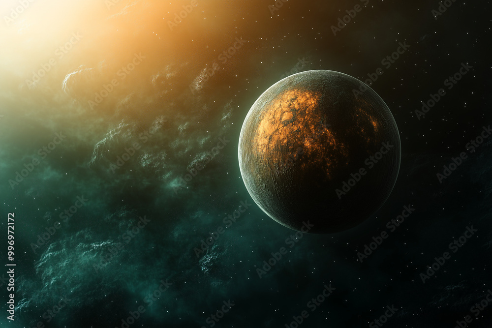 Exoplanet Orbiting a Dying Star, Its Atmosphere Ablaze with Vibrant Colors, a Cosmic Spectacle Exoplanet Orbiting a Dying Star, Its Atmosphere Ablaze with Vibrant Colors, a Cosmic Spectacle