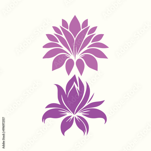 Pink flower vector isolated on white background simple floral design