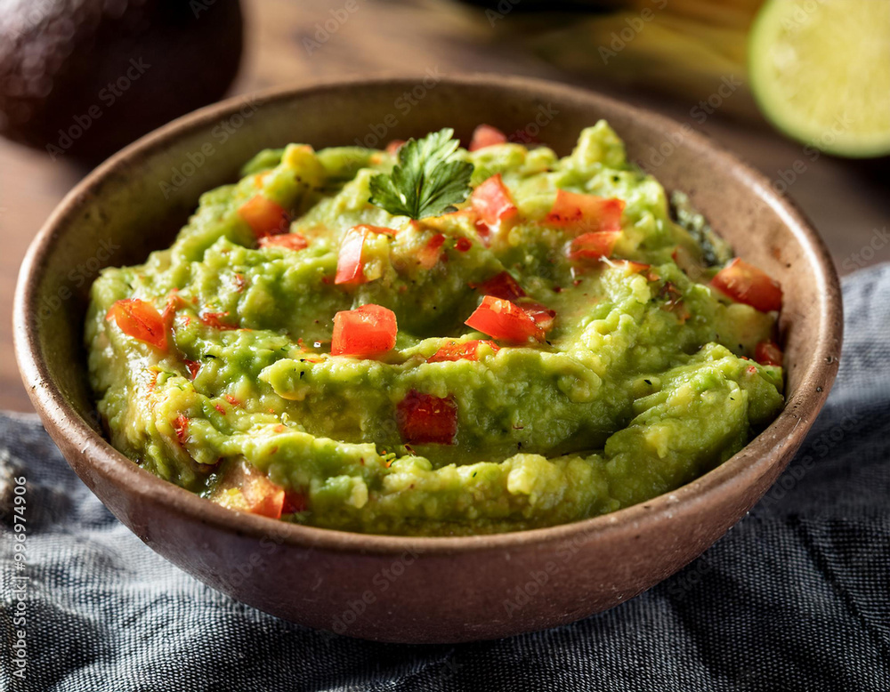 a bowl of Guacamole. avocado-based dip, spread, or salad. a bowl of Guacamole. avocado-based dip, spread, or salad.