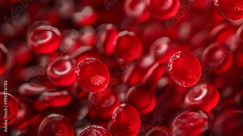 Macro Shot of Red Blood Cells in Motion