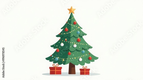 Christmas Illustrations on White Background