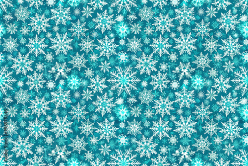 Wallpaper Mural seamless pattern with large decorative snowflakes in white and blue colors Torontodigital.ca