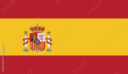 The flag of Spain , Spanish Flag , National Flag Of Spain , flat vector