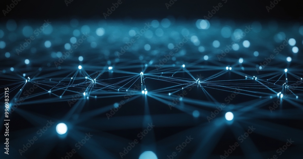Flow of information in a big data field. 3D simulation of neural impulses in a cyber network Flow of information in a big data field. 3D simulation of neural impulses in a cyber network