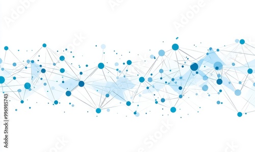 Using big data, cryptography programming in 3D, neural networks, cloud technologies, global database and stock markets. Bright, black and white background with bokeh effect.