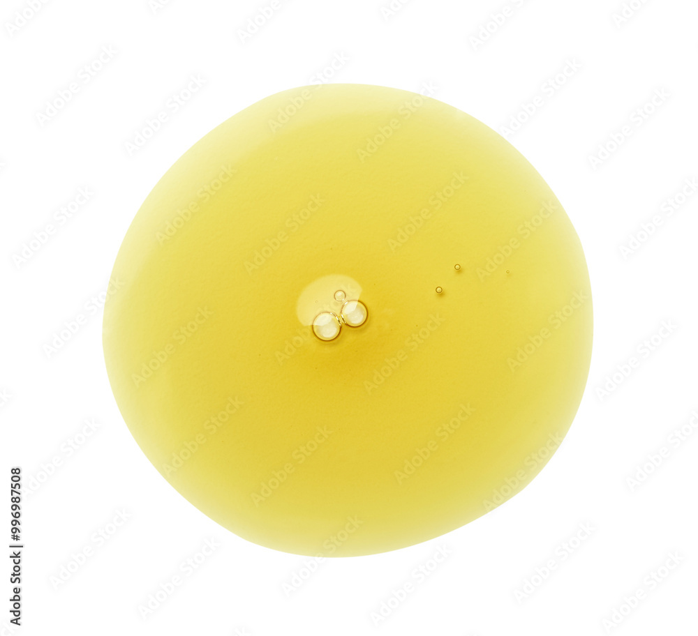 Essential oil drop isolated on white, top view. Cosmetic product Essential oil drop isolated on white, top view. Cosmetic product