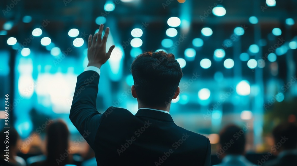 A person raising their hand expresses their opinion. Teamwork decisions and agreement with the board of directors. Confidence in human mindset. Business ideas. A person raising their hand expresses their opinion. Teamwork decisions and agreement with the board of directors. Confidence in human mindset. Business ideas.