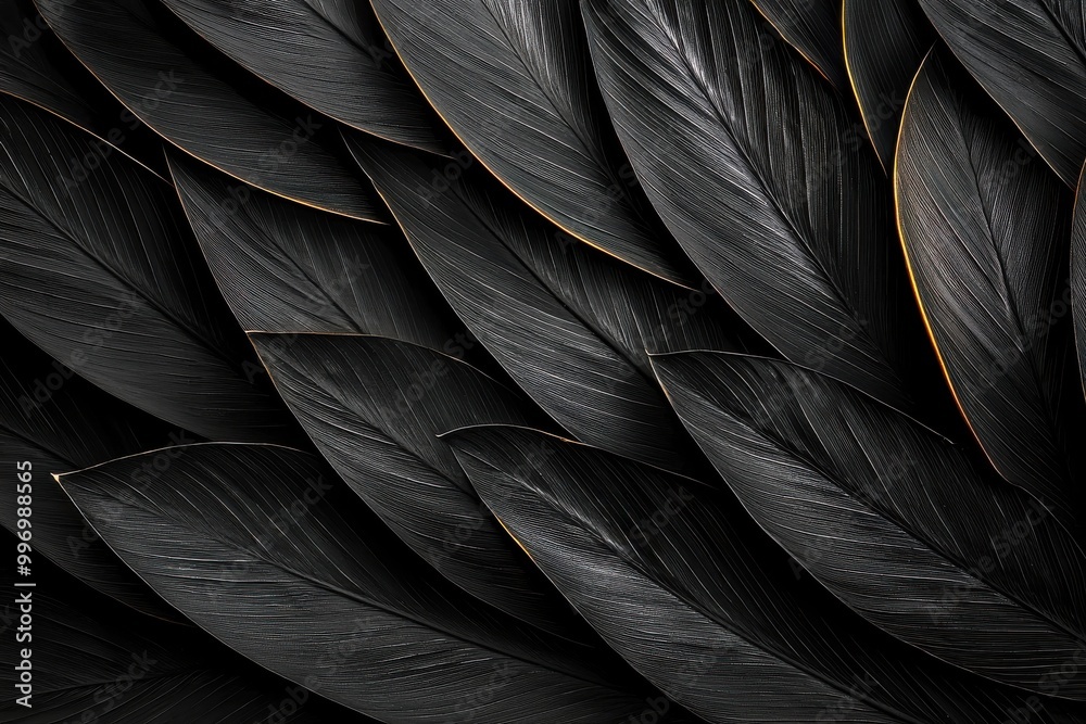 Monochrome close-up of abstract plant leaves with fine details and texture, minimalist black and white design, Ai Generation Monochrome close-up of abstract plant leaves with fine details and texture, minimalist black and white design, Ai Generation