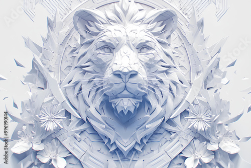 Majestic Lion Face Logo - Powerful and Elegant Design