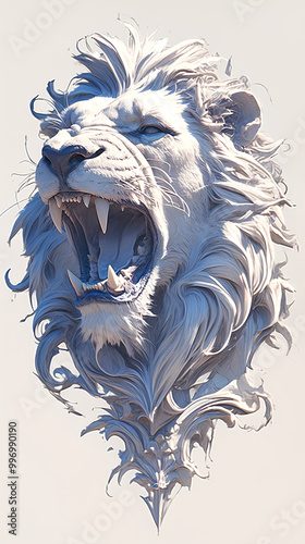 Majestic Lion Face Logo - Powerful and Elegant Design