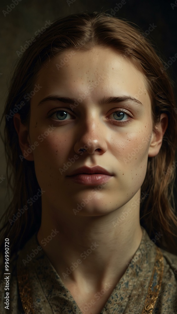 Portrait of a heroic figure. Portrait of a heroic figure.